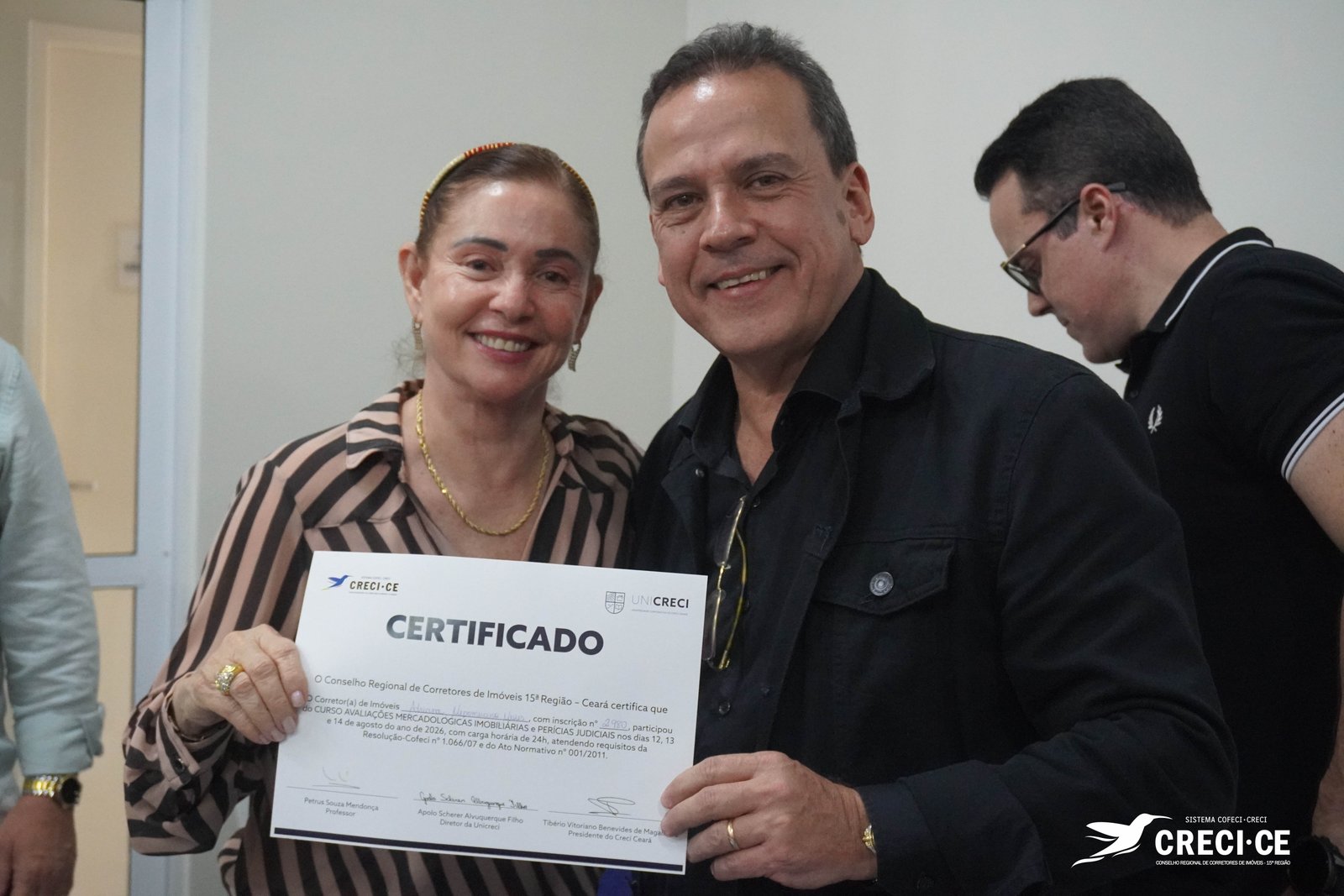 Petrus Mendonça e Adrina Neves, 2ª vice-presidente do CRECI CE