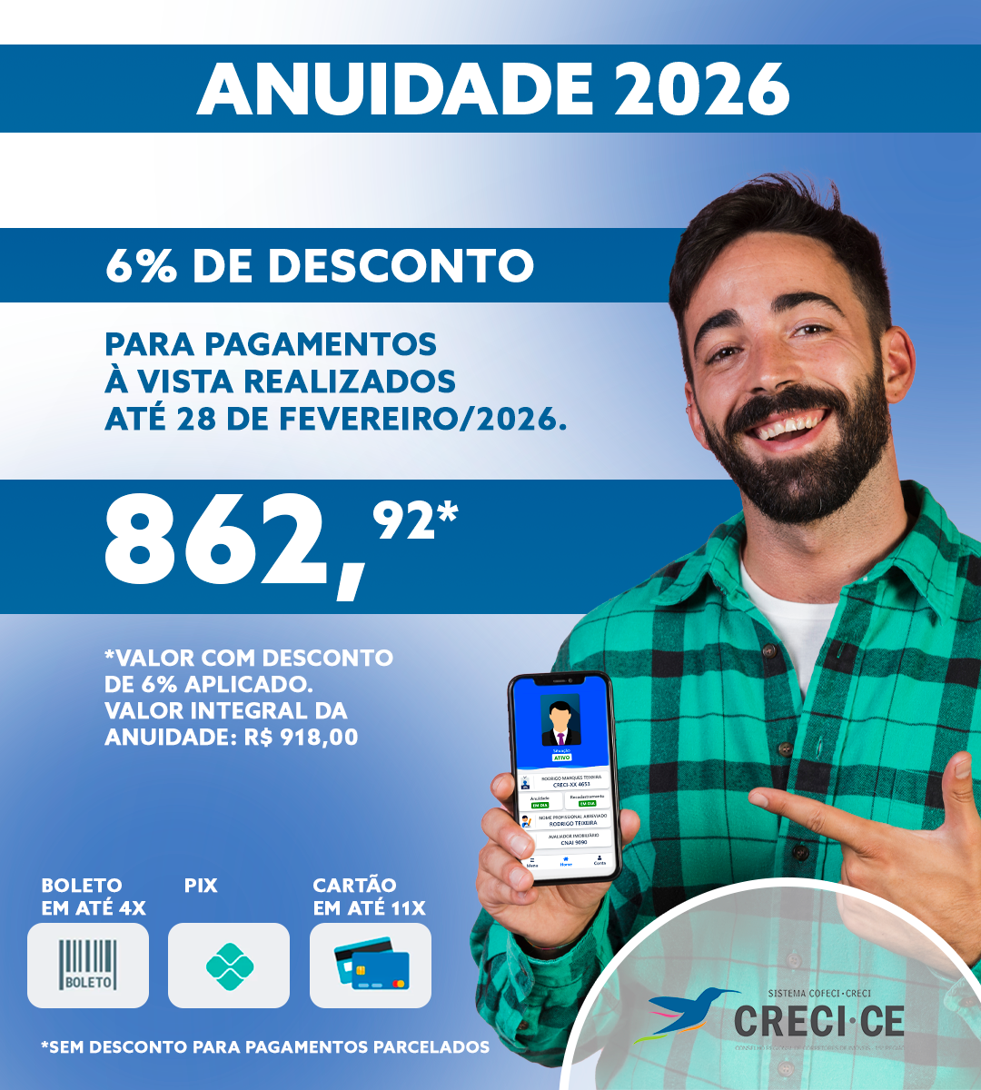 DESCONTO FEVEREIRO - ANUIDADE 2026